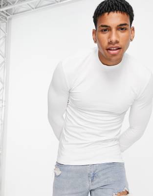 white turtleneck muscle fit