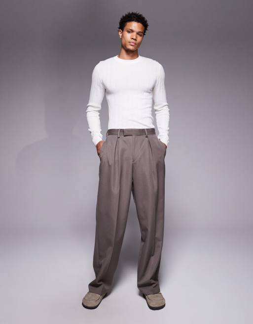 ASOS DESIGN muscle fit long sleeve knitted rib t-shirt in off white, 2 of 5