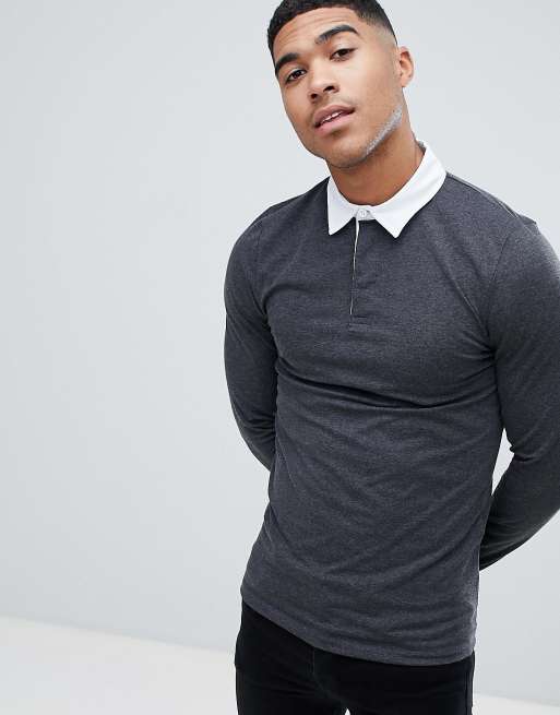 Asos men's long sleeve polo hotsell