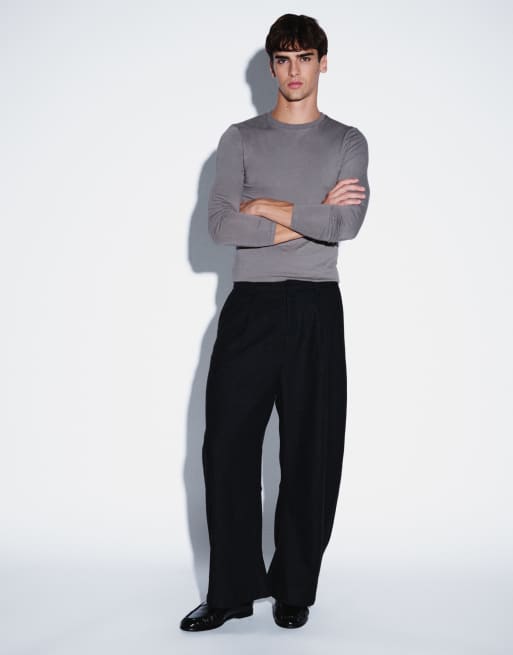ASOS DESIGN muscle fit long sleeve t-shirt in grey, 2 of 5