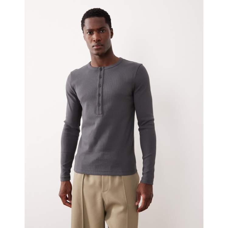 ANCELLM HENLEY RIB LS T-SHIRT （GRAY） ANCELLM HENLEY RIB LS T-SHIRT （GRAY） ANCELLM HENLEY RIB LS T
