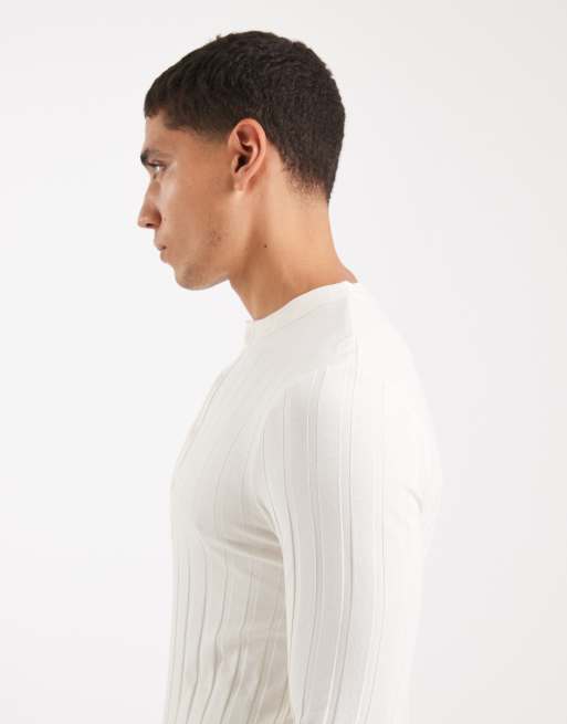 ASOS DESIGN muscle fit long sleeve T-shirt with henley neck in
