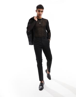Burn Out Mesh Pattern Long Sleeve Romper main image 0
