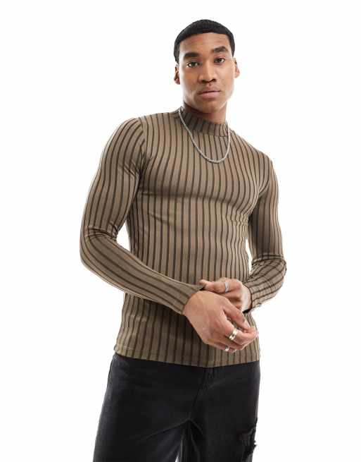 Striped long sleeve shirt turtleneck sale