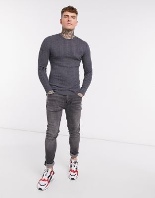 charcoal crew neck jumper