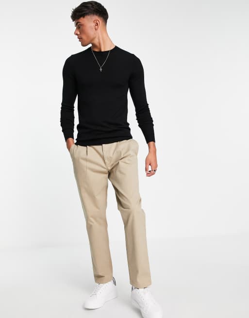 Black sweater shop khaki pants