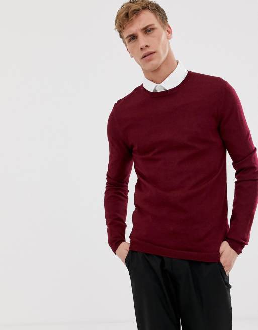 Burgundy merino shop wool jumper