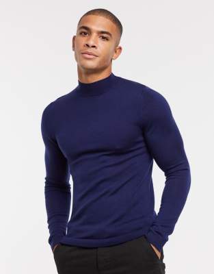 muscle fit merino jumper