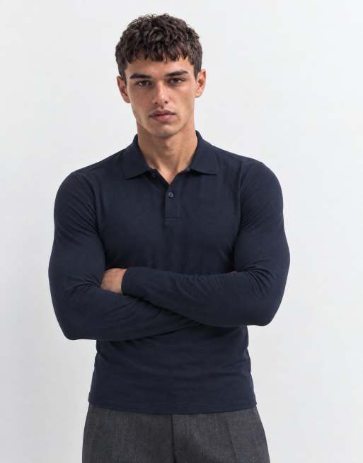 ASOS DESIGN muscle fit-piké i marinblått, 9 av 9