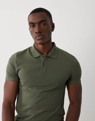 Asos Design Muscle Fit Pique Polo In Green