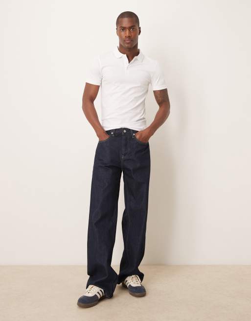 ASOS DESIGN muscle fit polo in white