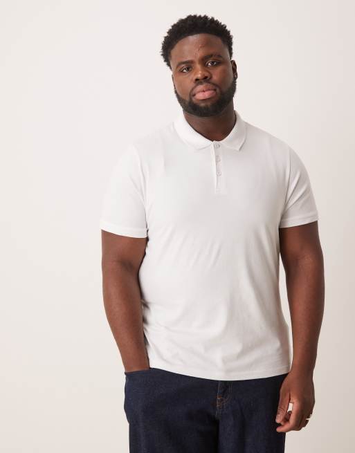 ASOS DESIGN muscle fit polo in white