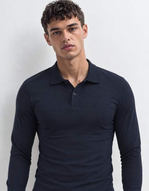 ASOS DESIGN muscle-fit poloshirt in donkerblauw, 6 van 9