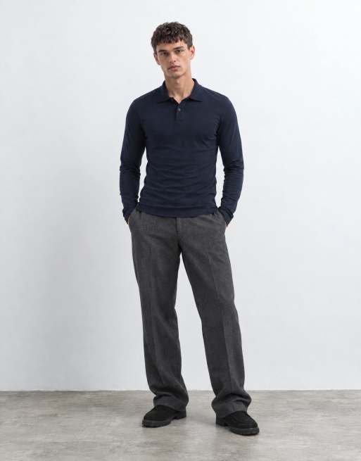 ASOS DESIGN muscle-fit poloshirt in donkerblauw, 7 van 9