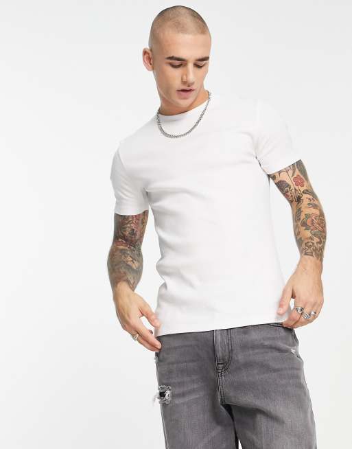 Men's Muscle Fit Ribbed T-Shirt