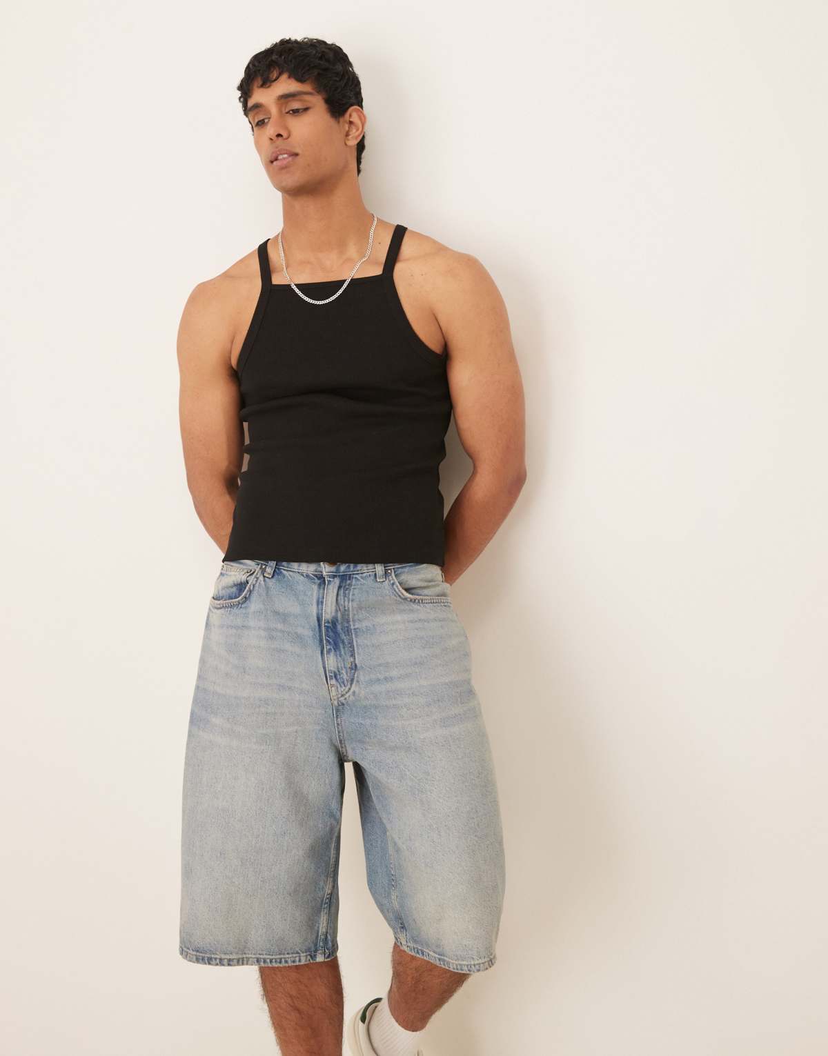 ASOS DESIGN muscle fit rib vest in black