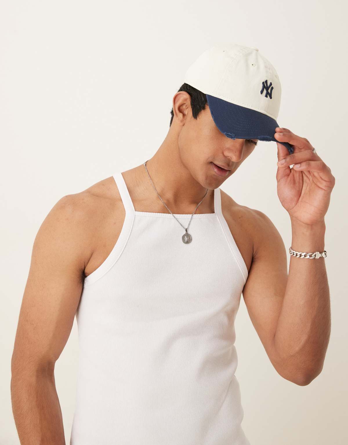 ASOS DESIGN muscle fit rib vest in white