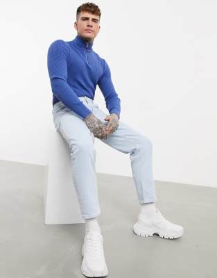 muscle fit half zip jumper