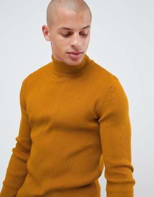 mustard roll neck jumper