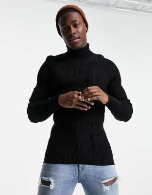 Tight black on sale polo neck jumper