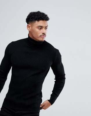 black roll neck men