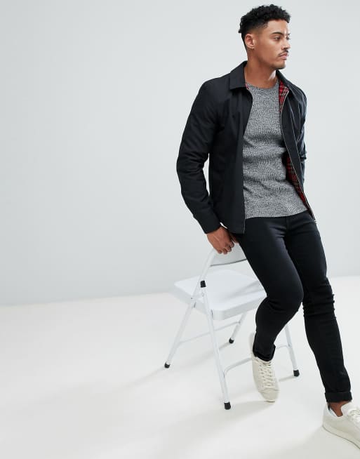 ASOS DESIGN muscle fit ribbed sweater in black & white twist, 4 of 4