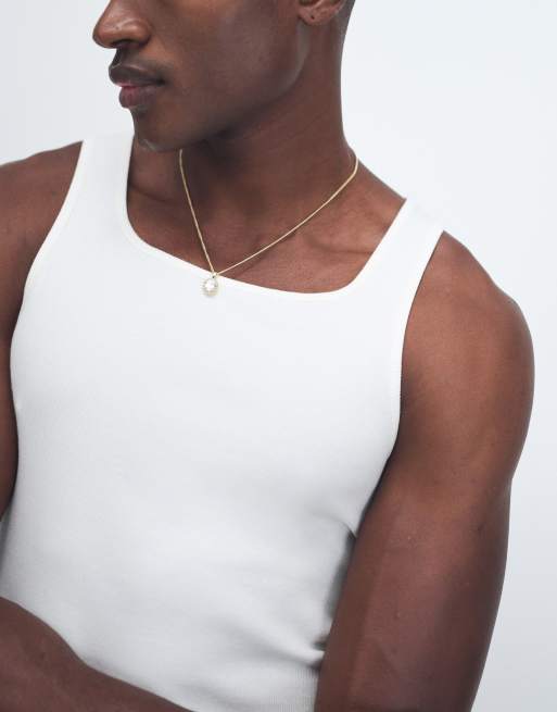 ASOS DESIGN muscle fit ribbed tank with square neck in cream, 3 of 7