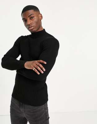 muscle fit turtleneck jumper