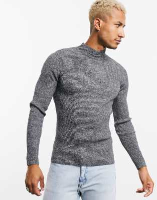 white ribbed turtleneck sweater