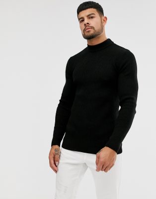 black turtleneck sweater