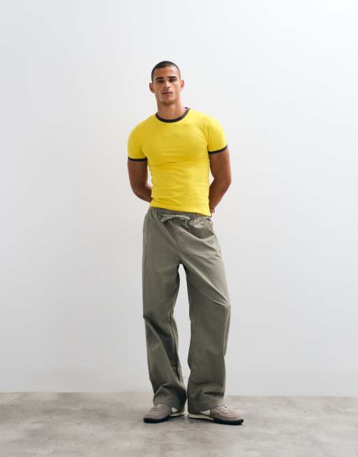ASOS DESIGN muscle fit ringer t-shirt i gult, 3 av 5