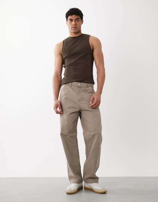 ASOS DESIGN muscle fit singlet with crew neck in dark brown smart rib, 2 of 5