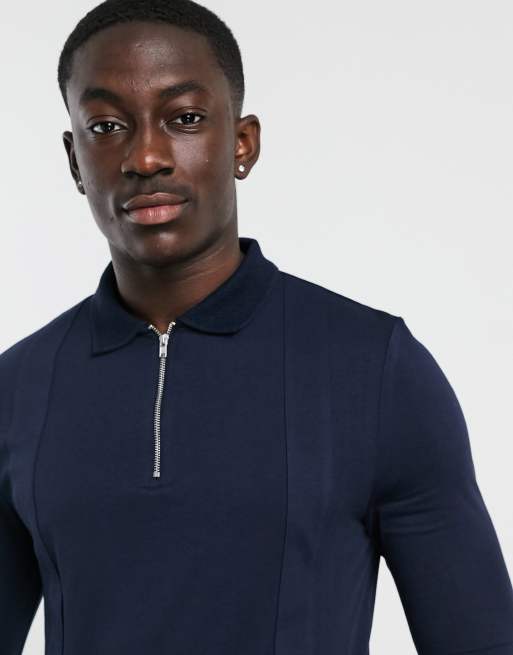 Zip long sleeve discount polo