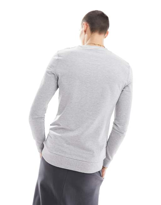 ASOS DESIGN muscle fit sweatshirt in gray heather