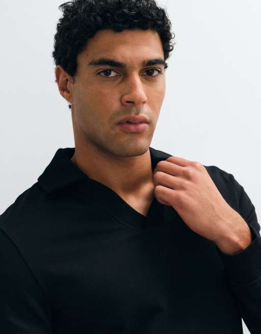 ASOS DESIGN muscle fit sweatshirt met colkraag in zwart, 2 van 5