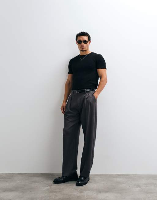 ASOS DESIGN muscle fit t-shirt in black textured fabric, 3 of 5