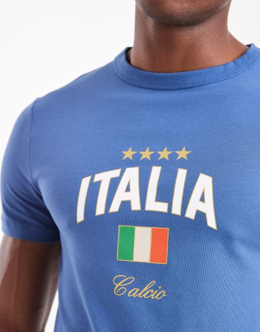 ASOS DESIGN muscle fit t-shirt in blue with Italy graphic , 5 of 5