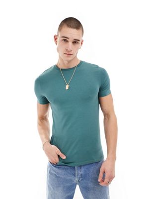 ASOS DESIGN muscle fit t-shirt in blue