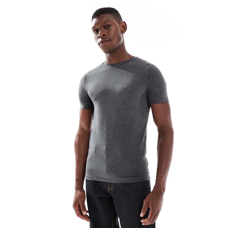 ASOS DESIGN muscle fit t-shirt in charcoal | ASOS