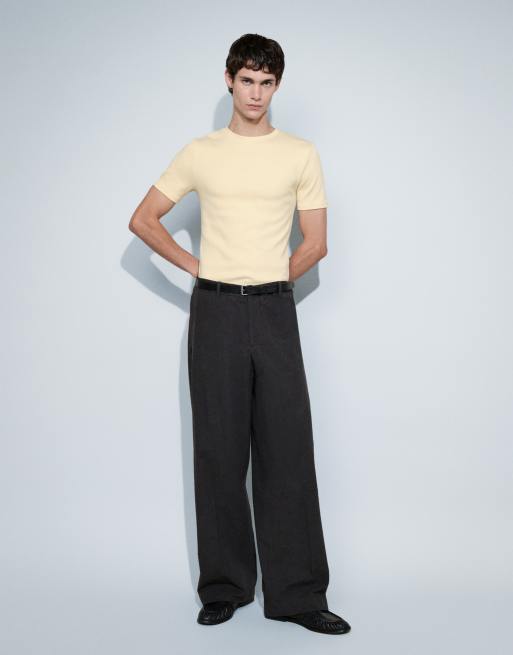 ASOS DESIGN muscle fit T-shirt in geel rib, 3 van 9