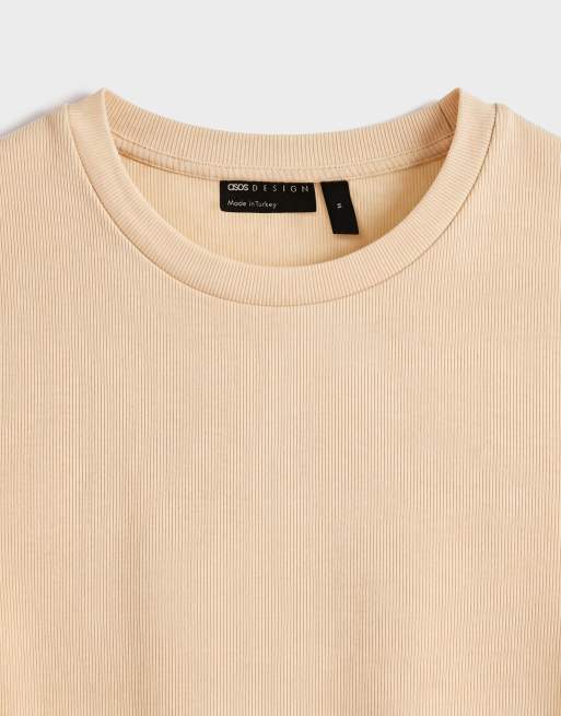 ASOS DESIGN muscle fit T-shirt in geel rib, 9 van 9