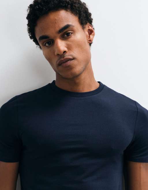 ASOS DESIGN muscle fit t-shirt in navy, 5 of 10