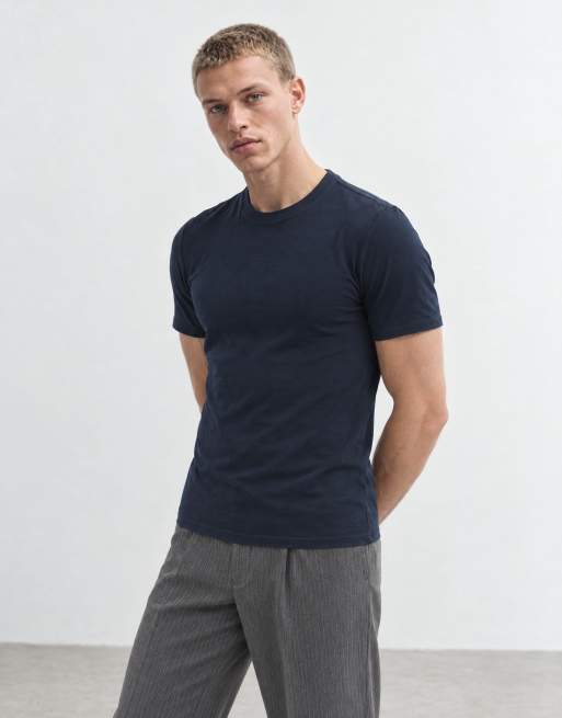 ASOS DESIGN muscle fit t-shirt in navy, 8 of 10