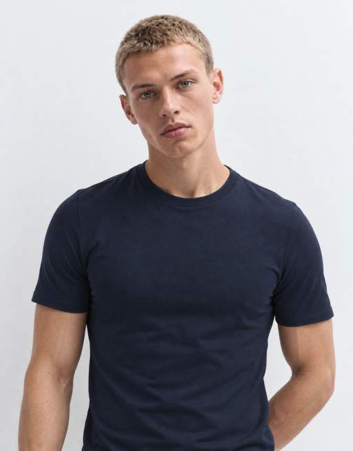 ASOS DESIGN muscle fit t-shirt in navy, 9 of 10