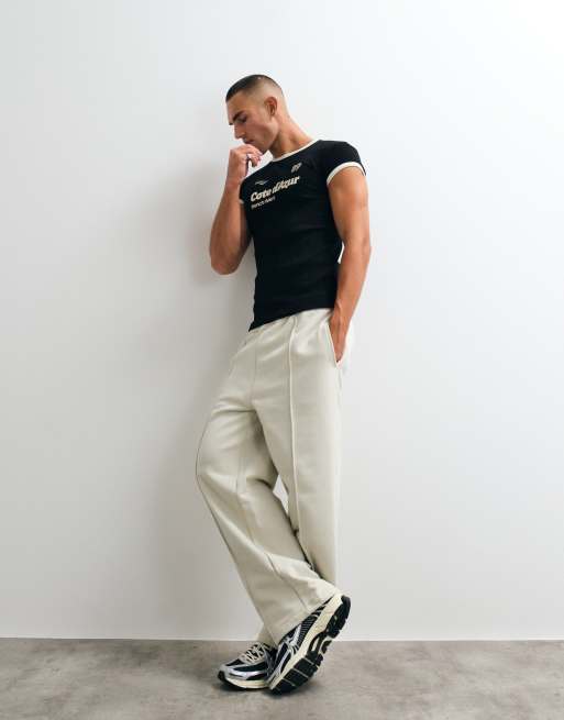 ASOS DESIGN muscle fit t-shirt with 89 Cote in black smart rib, 2 of 5