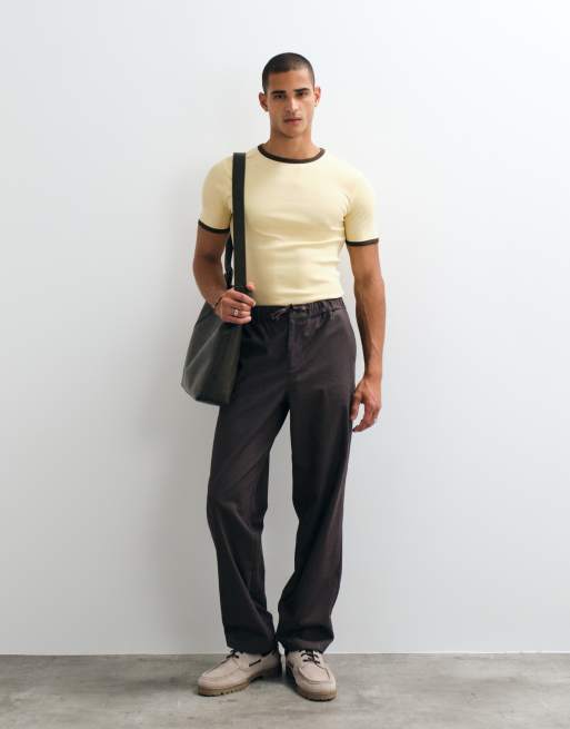 ASOS DESIGN muscle fit t-shirt with bound ringer in yellow rib, 2 of 5