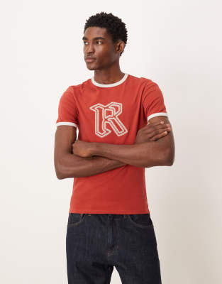 Asos Design Muscle Fit T-shirt With Chained Graphic In Multi