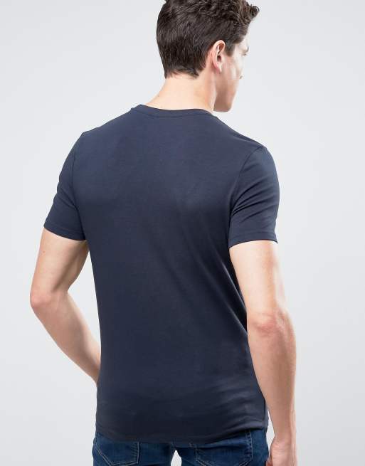 ASOS DESIGN muscle fit t-shirt with crew neck and stretch in navy, 2 of 4