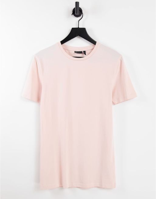 ASOS DESIGN muscle fit t-shirt with crew neck in light pink | ASOS