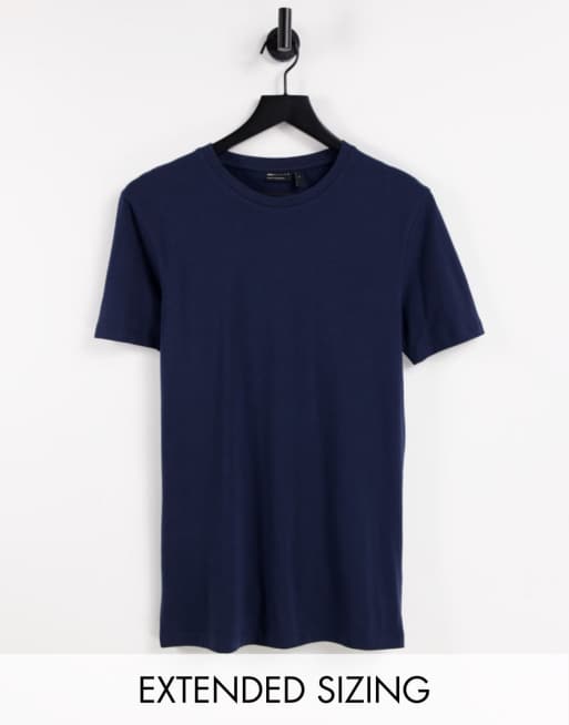 ASOS DESIGN muscle fit T-shirt with crew neck in navy - NAVY | ASOS